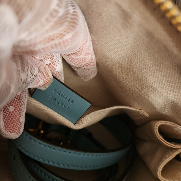 Gucci MINI HORSEBIT 1955 HANDBAG IN BLEU - Picture 12 of 17